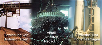 Oberirdische Gewinnung von Bodenschtzen; Abfall,Altlasten,Recycling; Gewerbe und Industrieanlagen